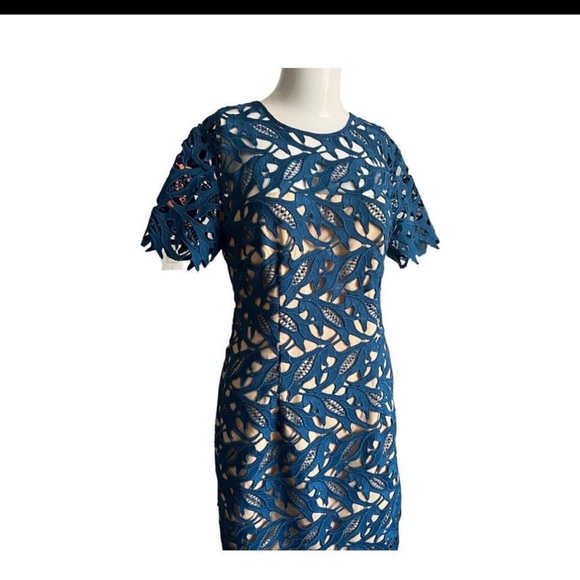 KEEPSAKE the Label Blue Sheath Midi Dress Short Sleeve Crew Neck - Picture 2 of 4